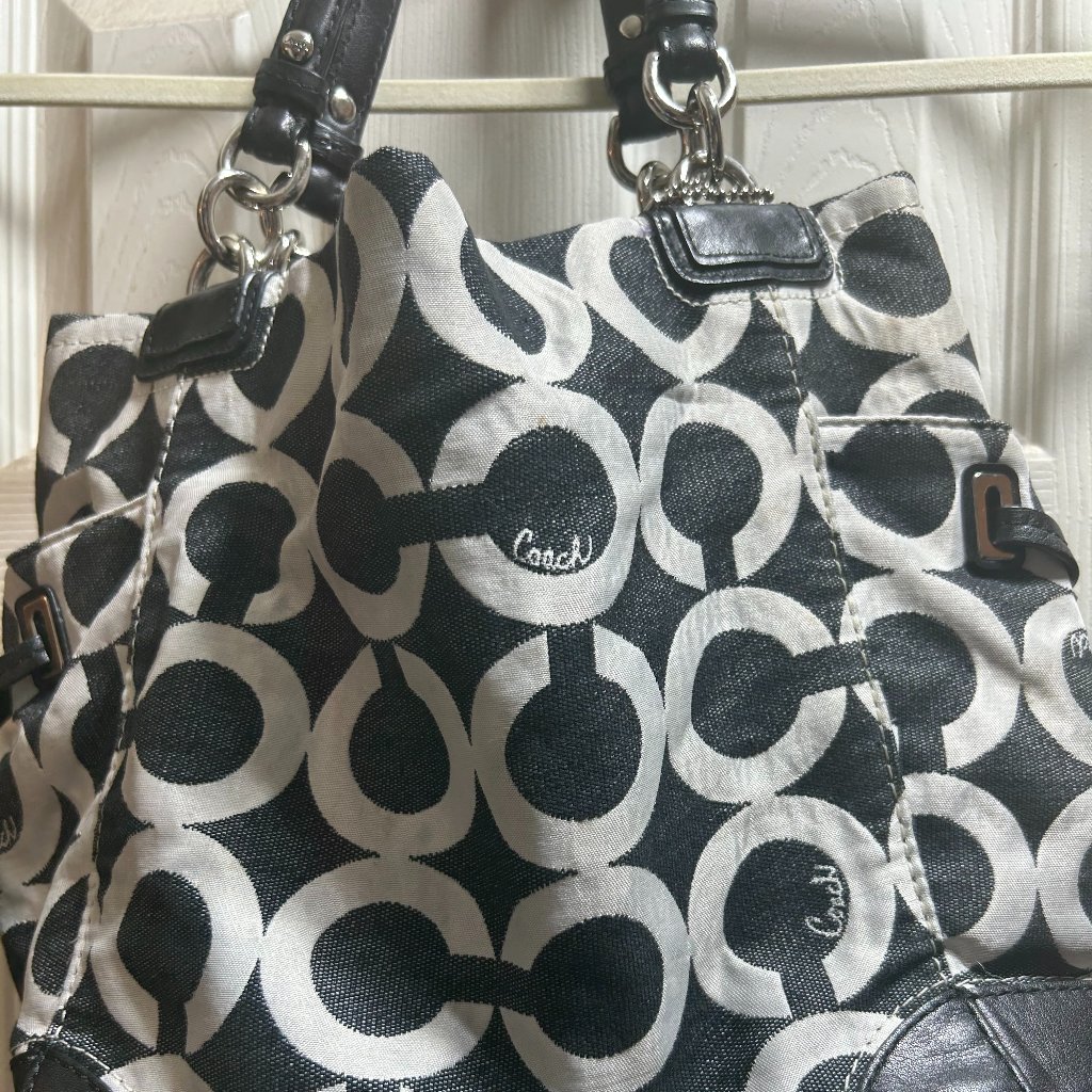 Black And White Coach Tote